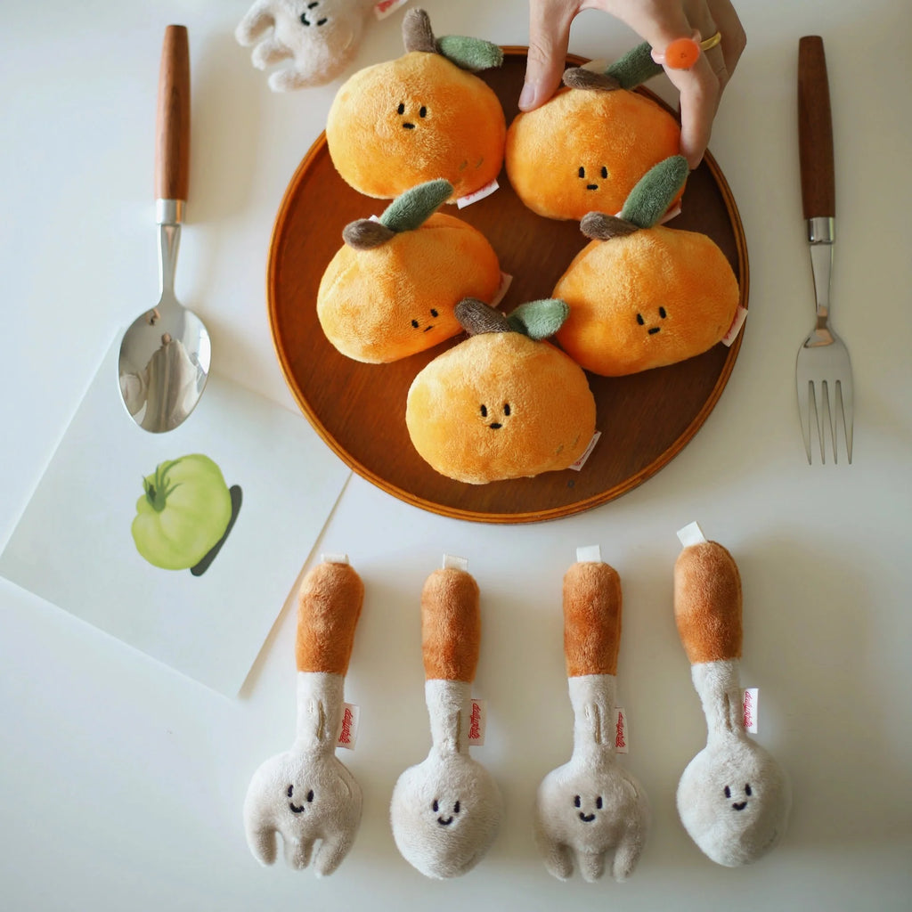 Plush Spoon and Fork Charm Keychain by LuLuFun Studio – Cute Bag Decor