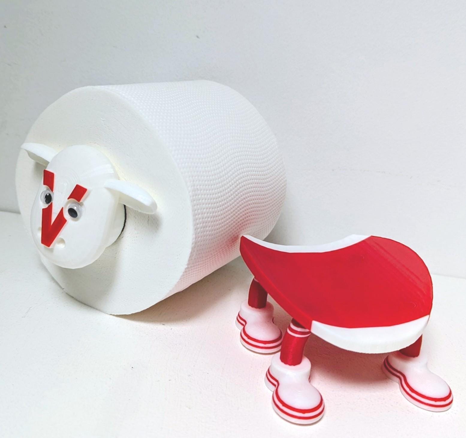 St Helens Super Sheep Toilet Roll Holder – Red V Rugby Fan Gift