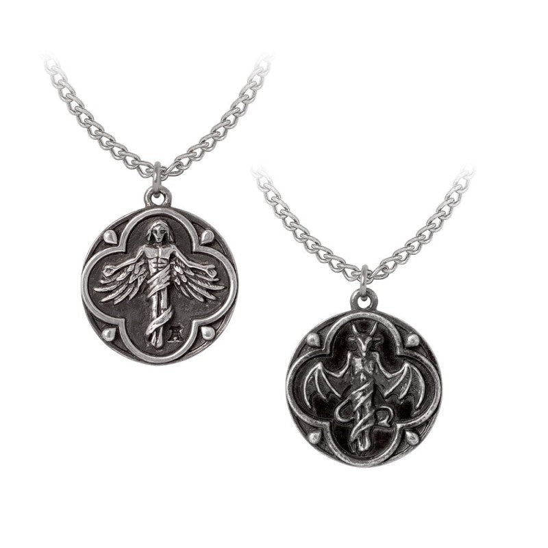 Alchemy Gothic St. Levantius Talisman Pewter Necklace | Dual-Sided