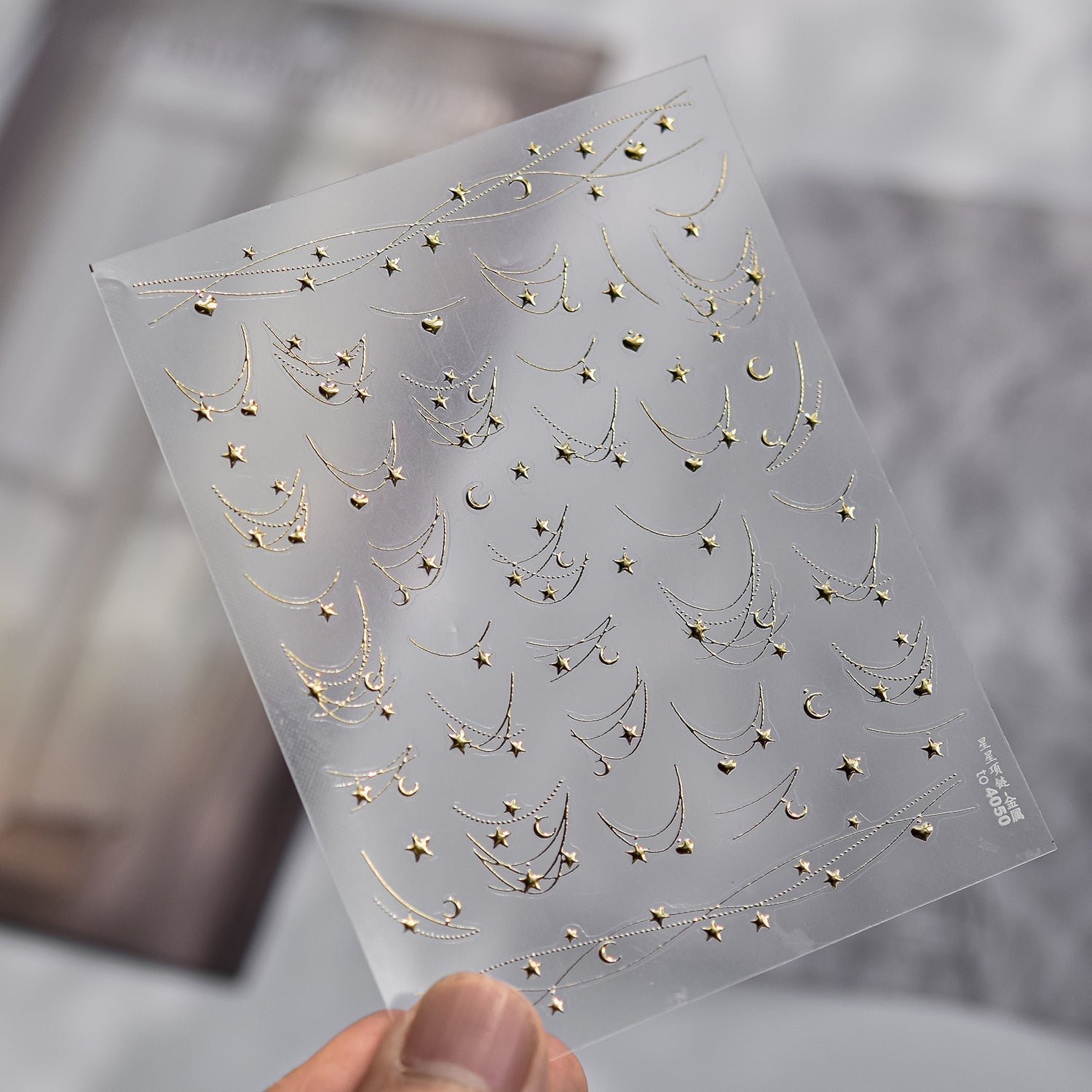 LuLuFun Studio Star Necklace Nail Art Stickers – Ultra-Thin Decals