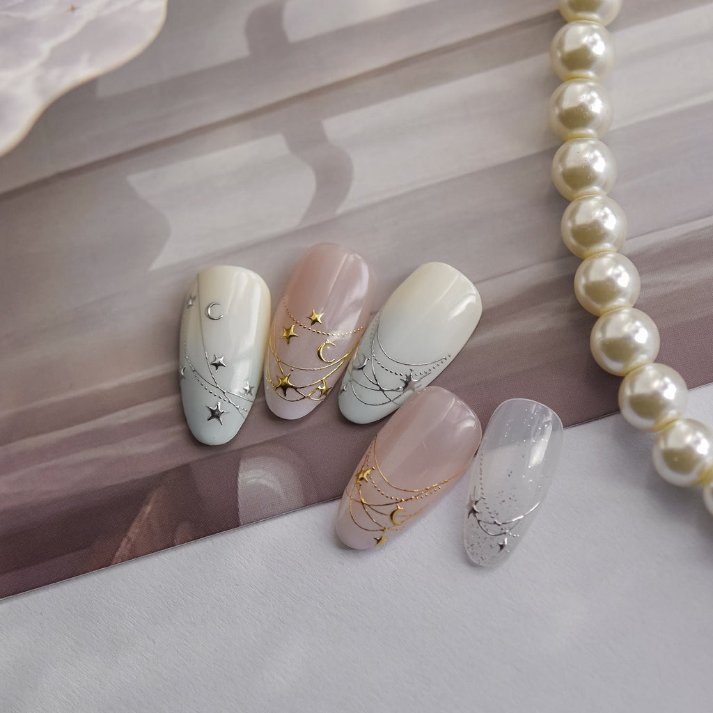 LuLuFun Studio Star Necklace Nail Art Stickers – Ultra-Thin Decals
