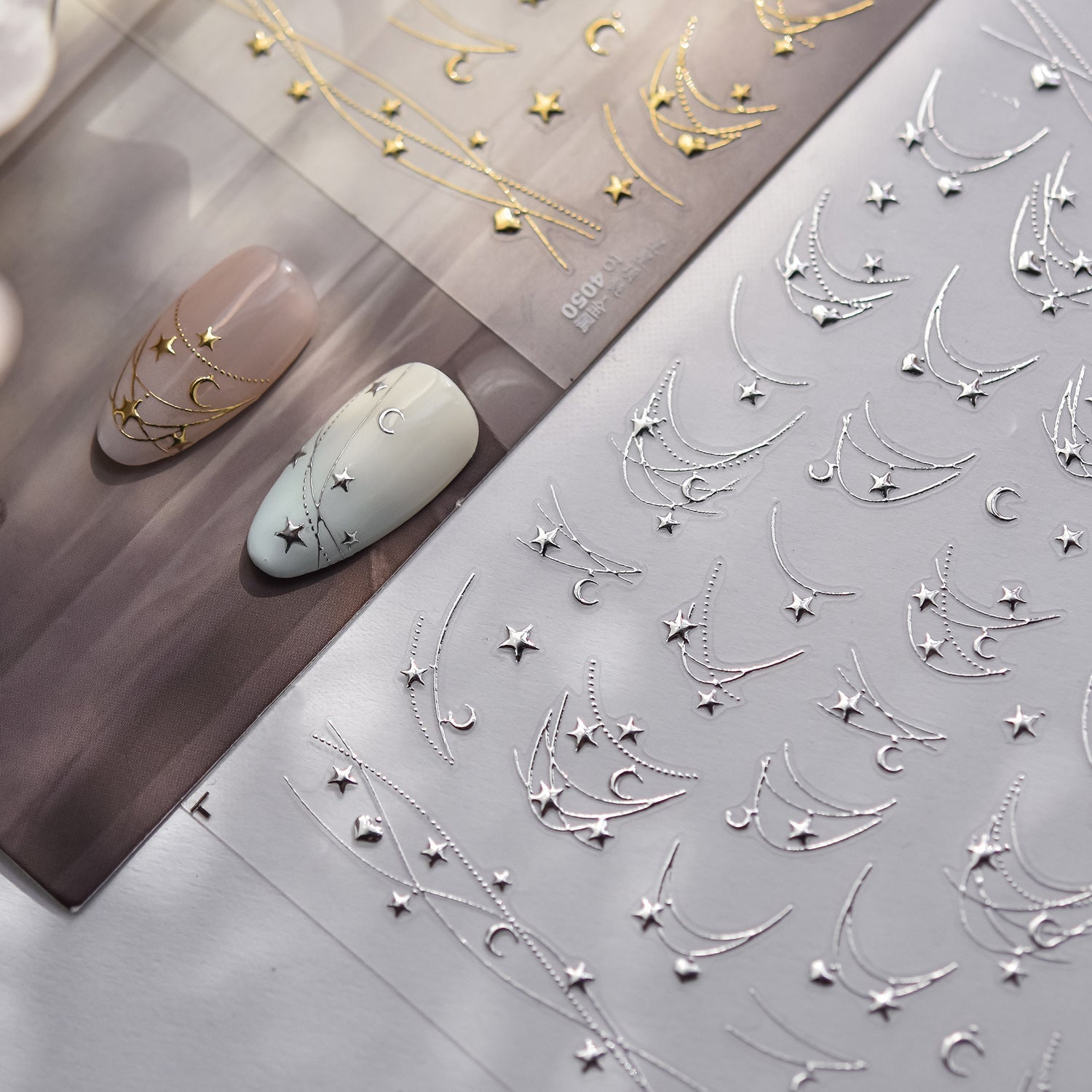 LuLuFun Studio Star Necklace Nail Art Stickers – Ultra-Thin Decals