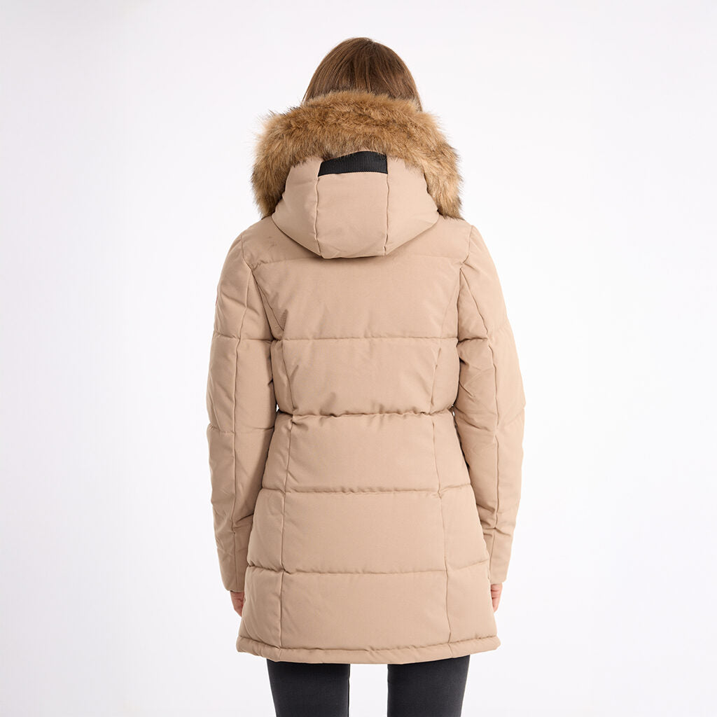 Sarah Hooded Parka Jacket - Taupe