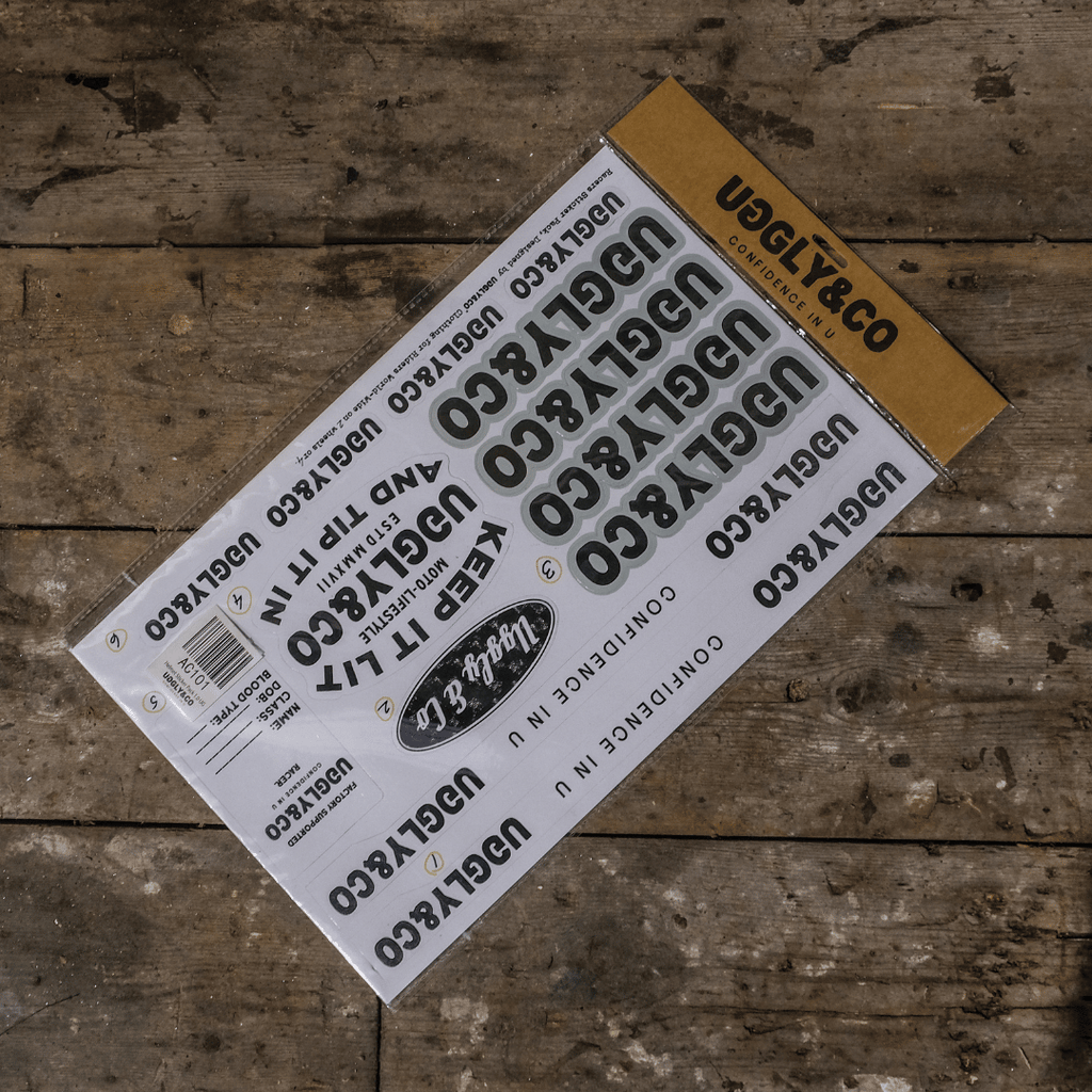 Uggly & Co Helmet Sticker Pack | Racing Visor Strips & Decals