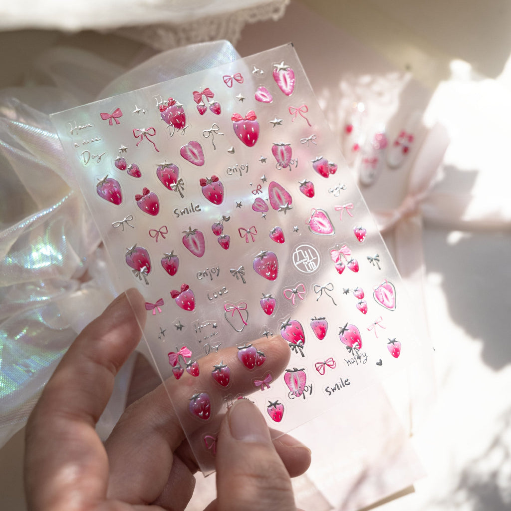 LuLuFun Studio Strawberry Nail Deco Stickers - DIY Nail Art Decals