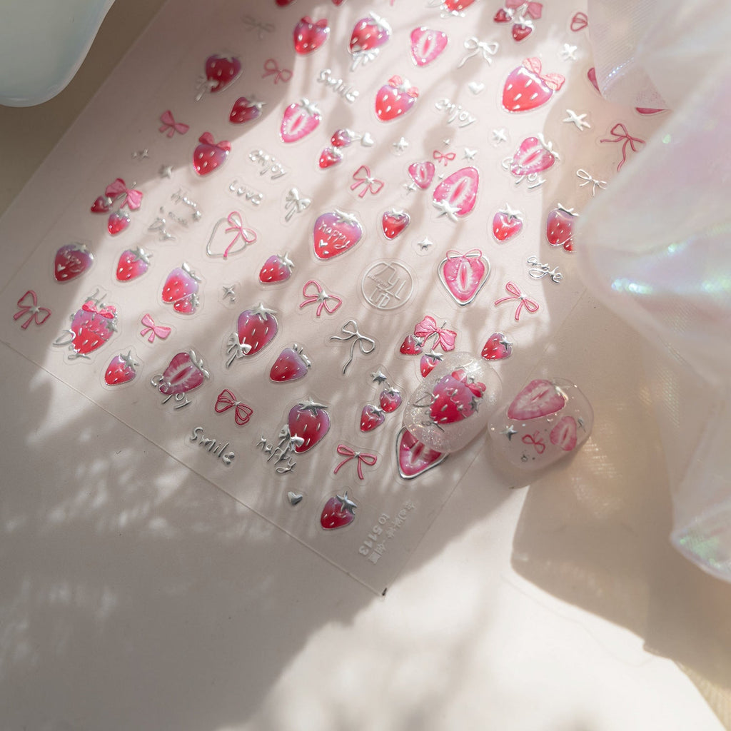 LuLuFun Studio Strawberry Nail Deco Stickers - DIY Nail Art Decals