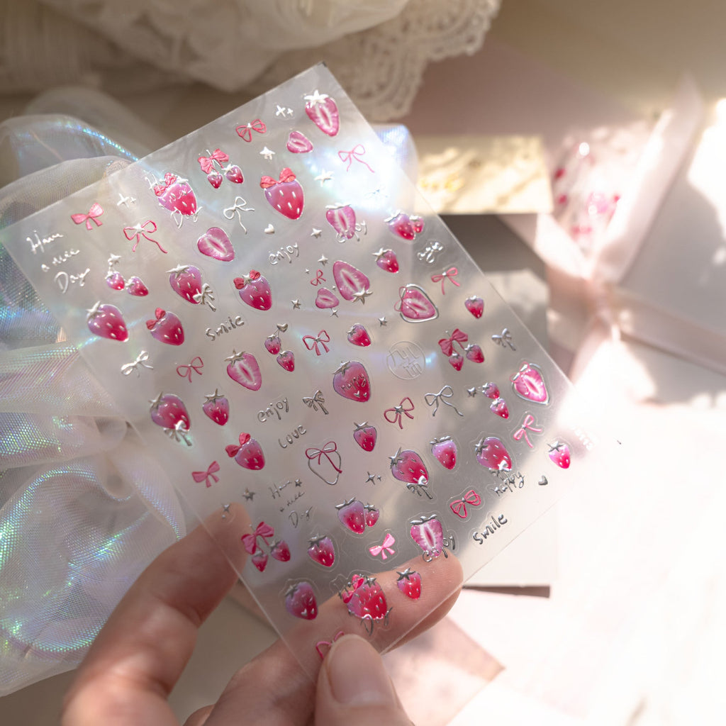 LuLuFun Studio Strawberry Nail Deco Stickers - DIY Nail Art Decals