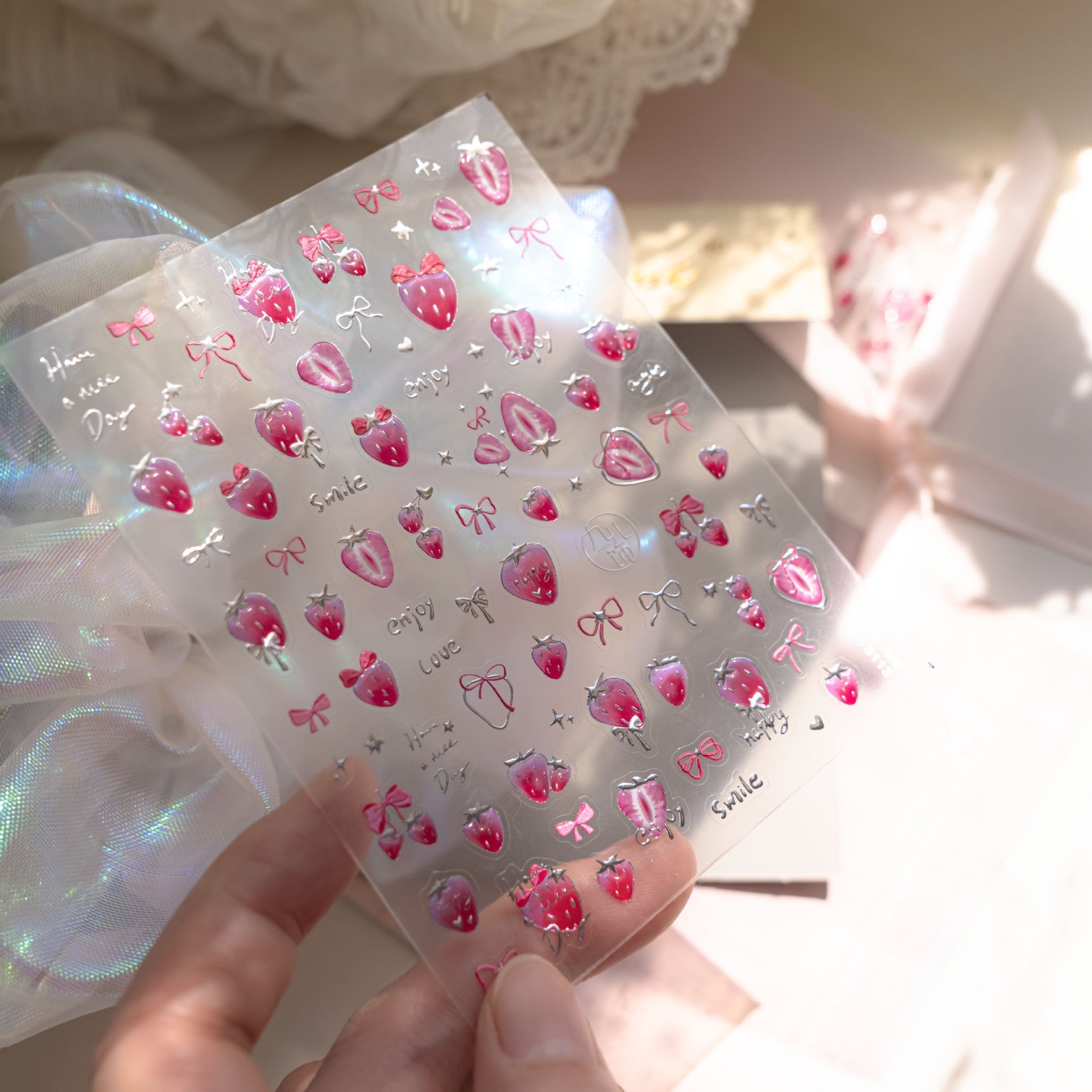 LuLuFun Studio Strawberry Nail Deco Stickers - DIY Nail Art Decals