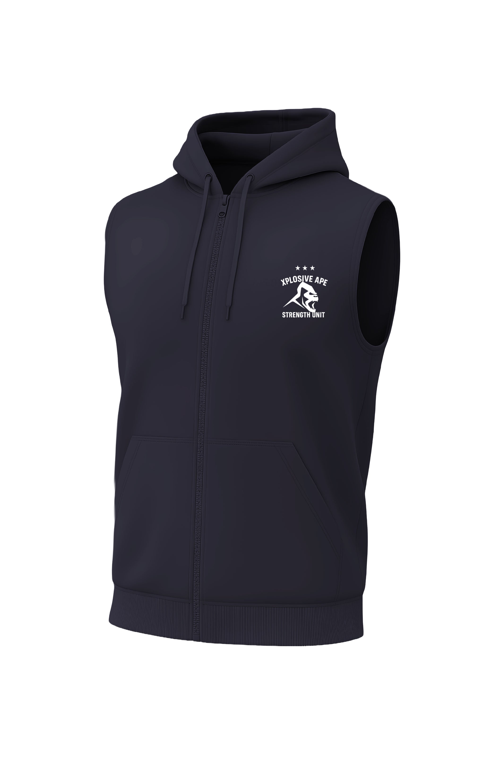 XAPE Strength Unit Sleeveless Hoodie - Navy