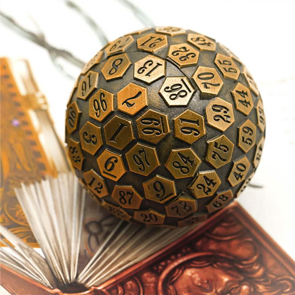 Gold Oracle | Solid Metal Dice | 45MM D100