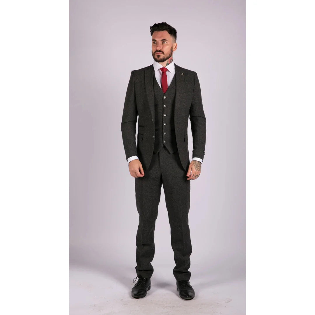 STZ23 - Men's Wool Tweed Suit 3 Piece Authentic 1920s Classic