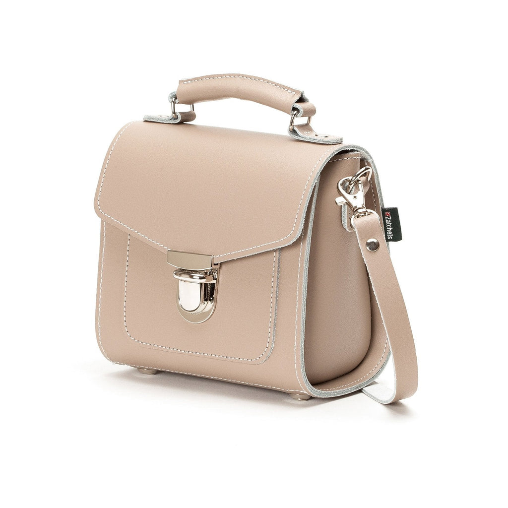 Handmade Leather Sugarcube Handbag - Iced Coffee