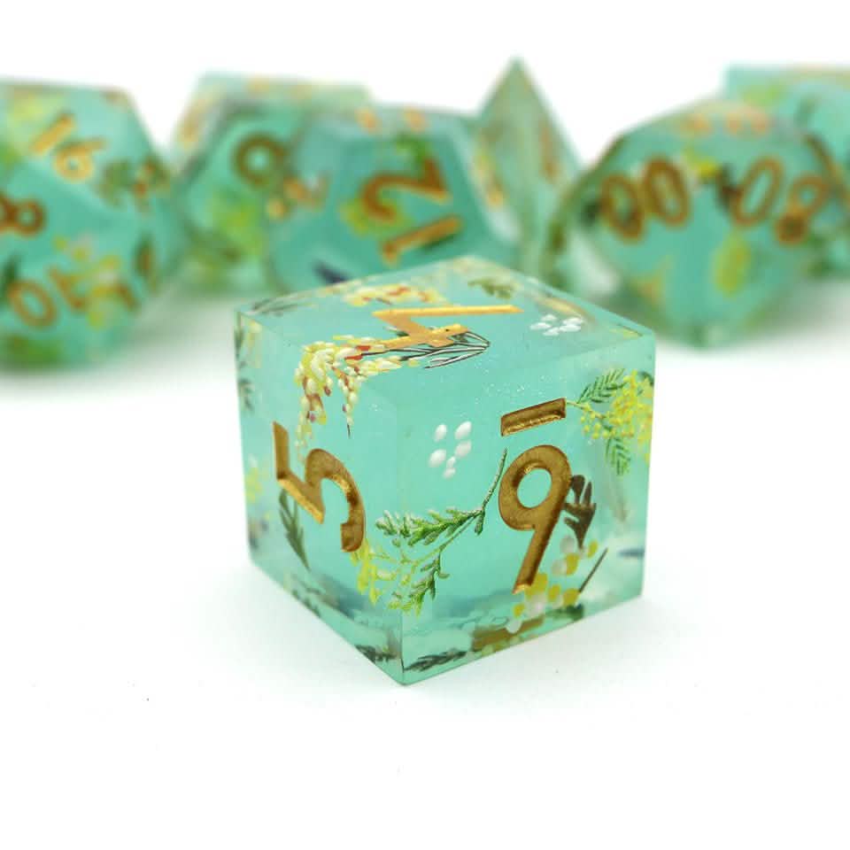 Summer Court | Sharp Edge Dice | Resin | 7 Piece Set