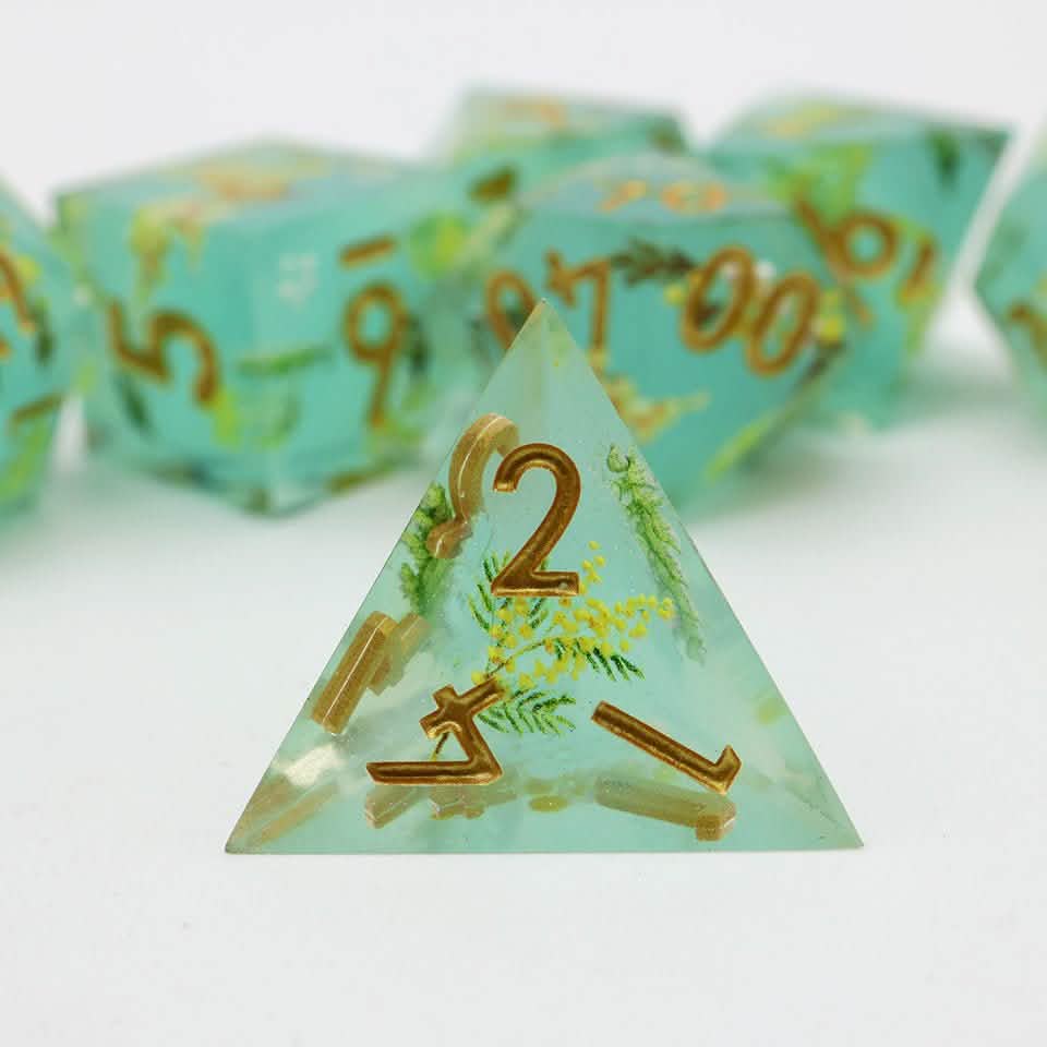 Summer Court | Sharp Edge Dice | Resin | 7 Piece Set