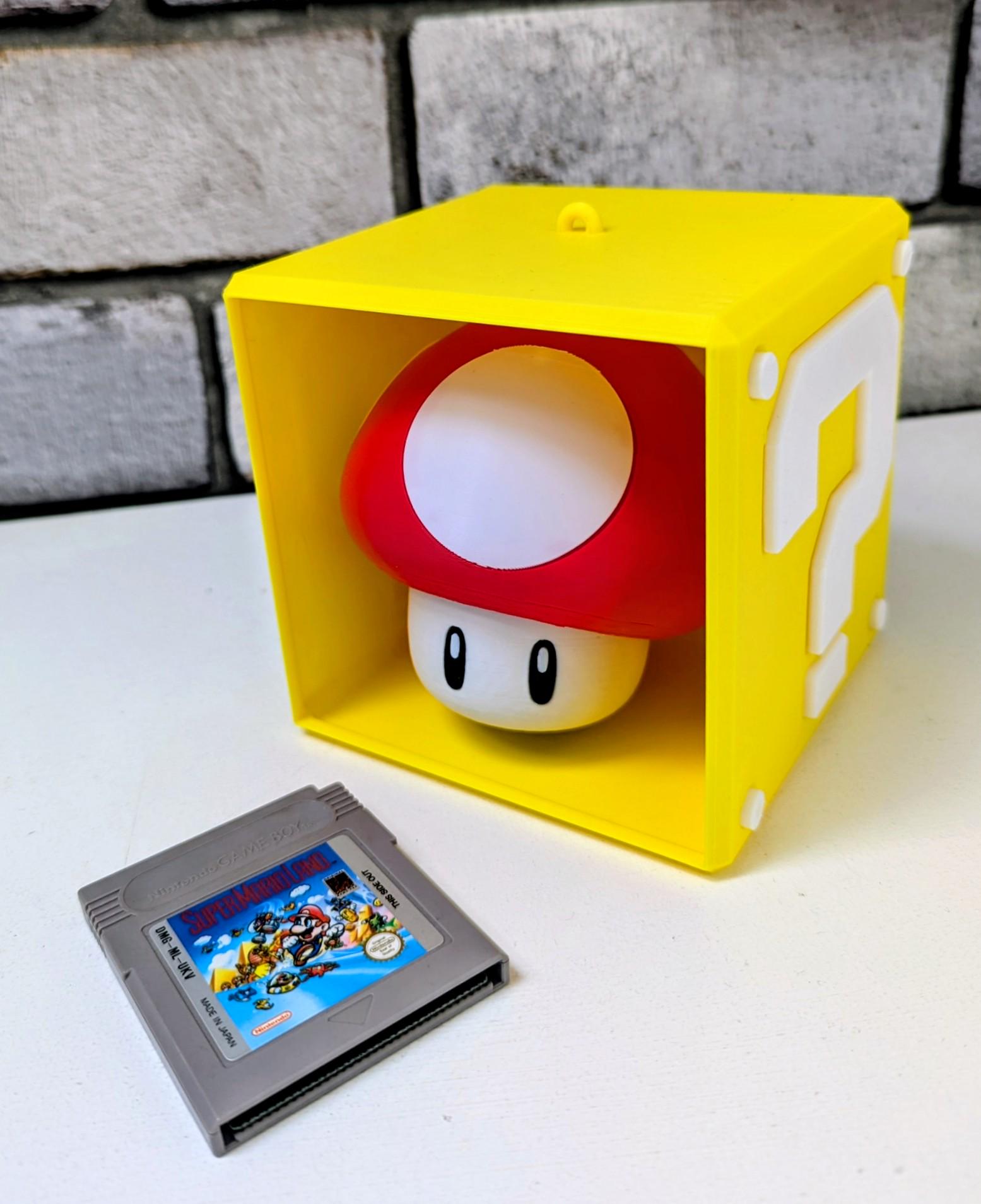 Chaddyverse Super Mushroom Question Block Night Light – 3D Printed LED