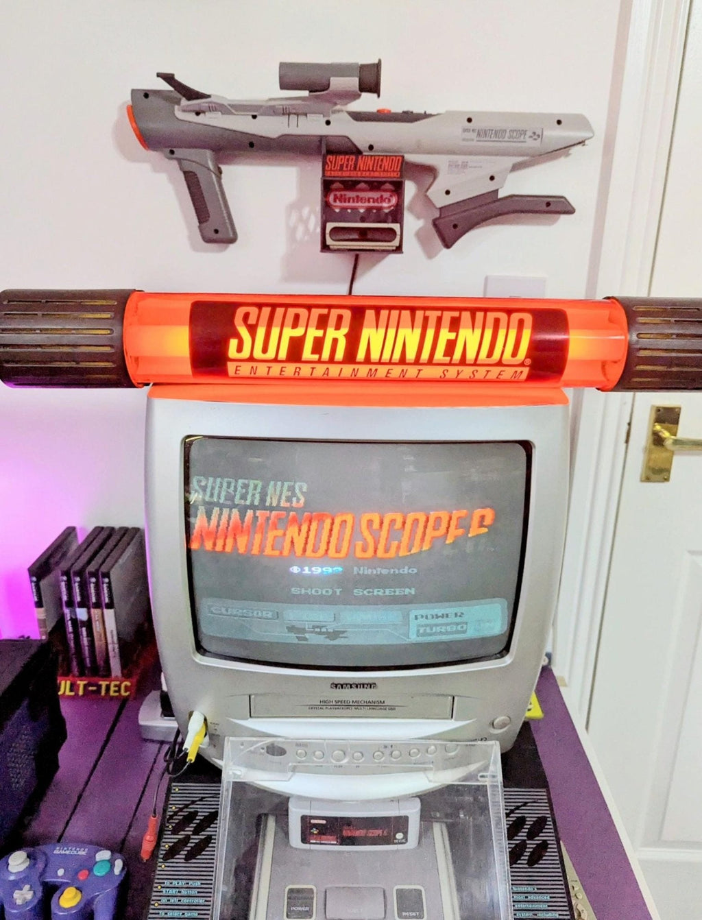 Chaddyverse Super Nintendo Scope Stand | SNES Collector Display Mount