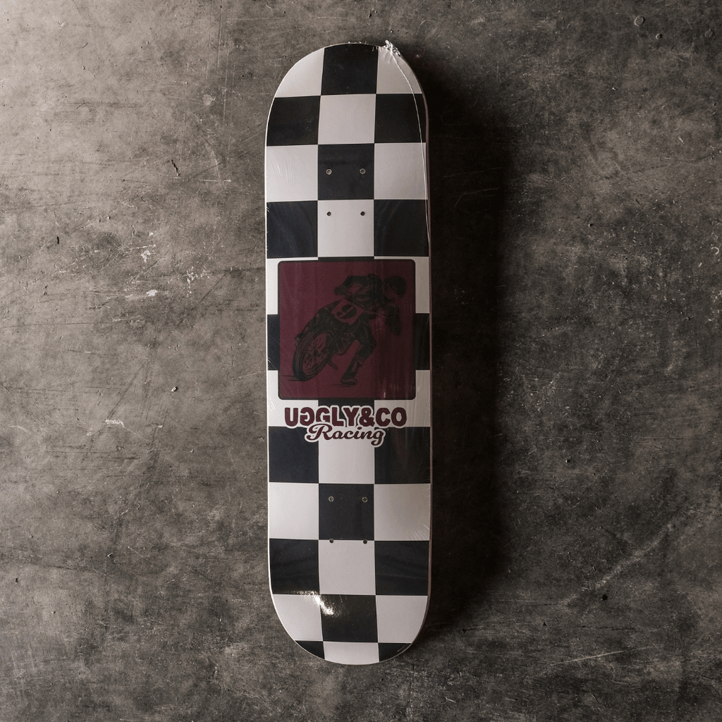 Uggly & Co Flattrack Skateboard Deck | Retro Racing Maple Wood 8.25"