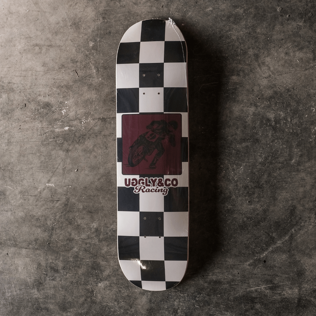 Uggly & Co Flattrack Skateboard Deck | Retro Racing Maple Wood 8.25"