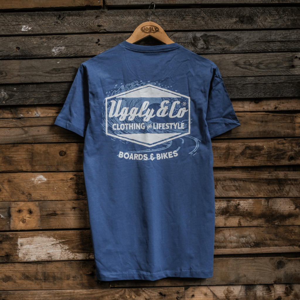 Uggly and Co Blue Surf Diamond Graphic Tee – 100% Cotton T-Shirt