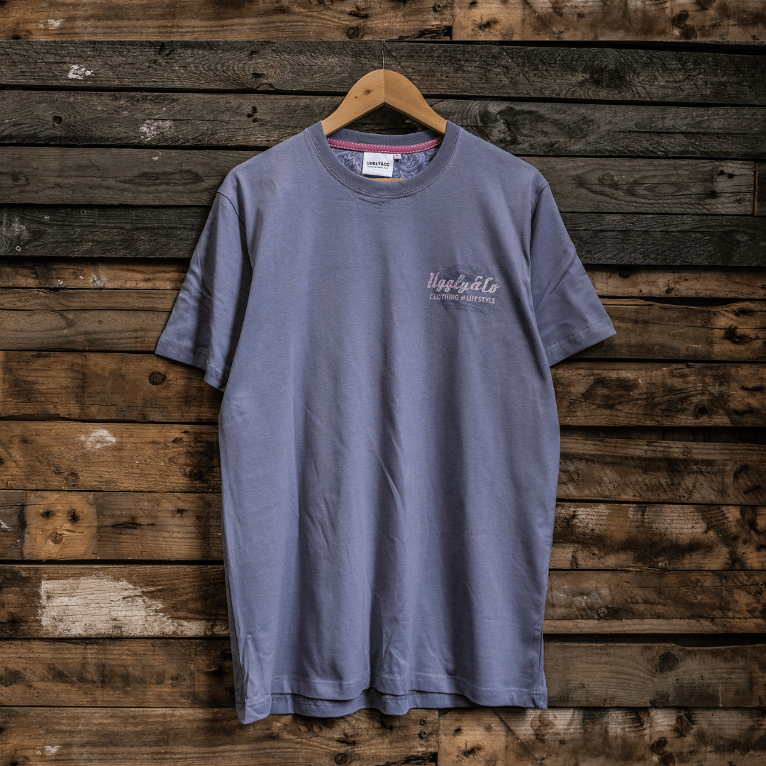 Uggly and Co Purple Surf Diamond Tee – Heavyweight 100% Cotton Graphic T-Shirt