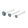 Gecko Jewellery Sterling Silver Crystal Nose Studs - Set of 6