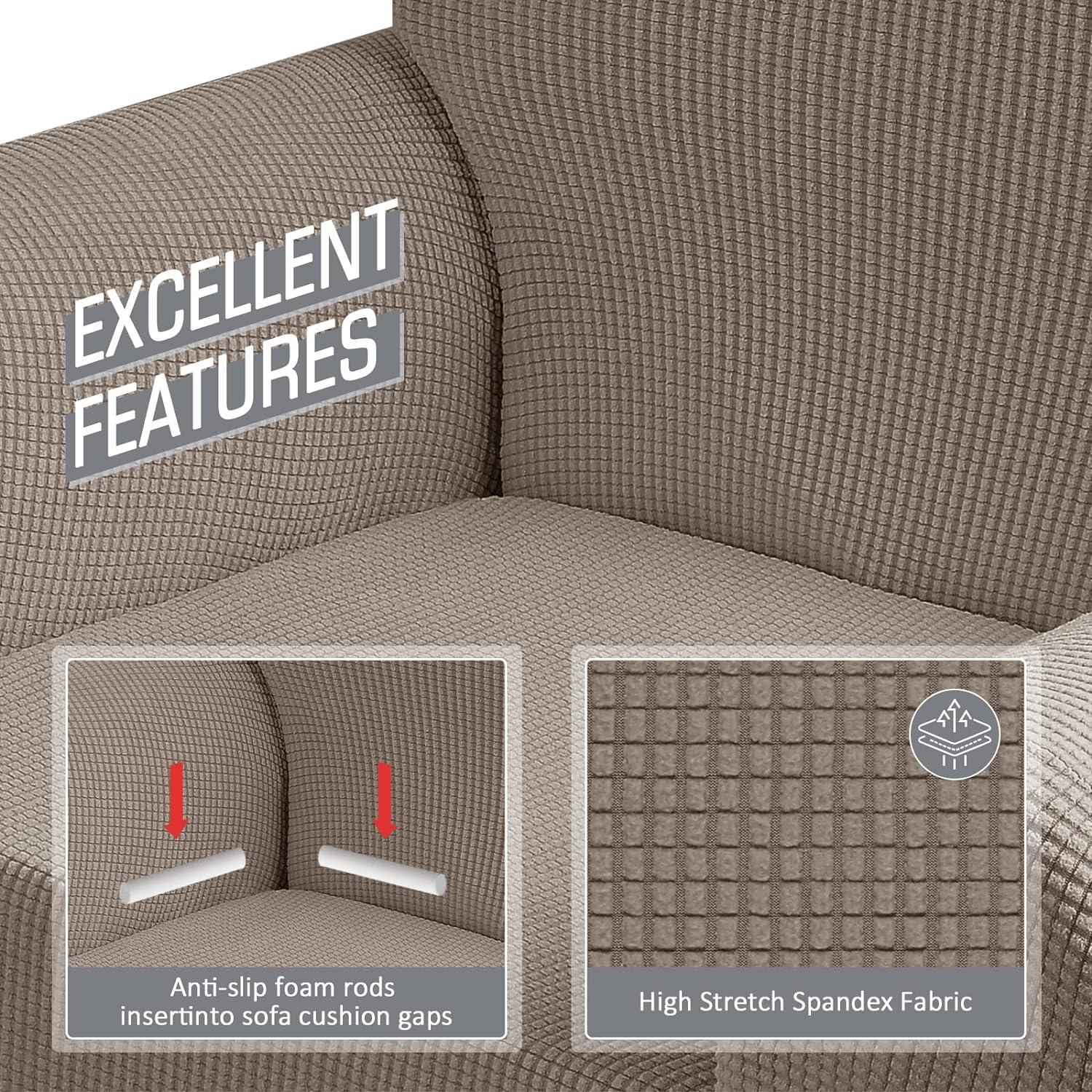 TAOCOCO 1 Seater Sofa Cover – Elastic Jacquard Stretch Slipcover 80-120cm