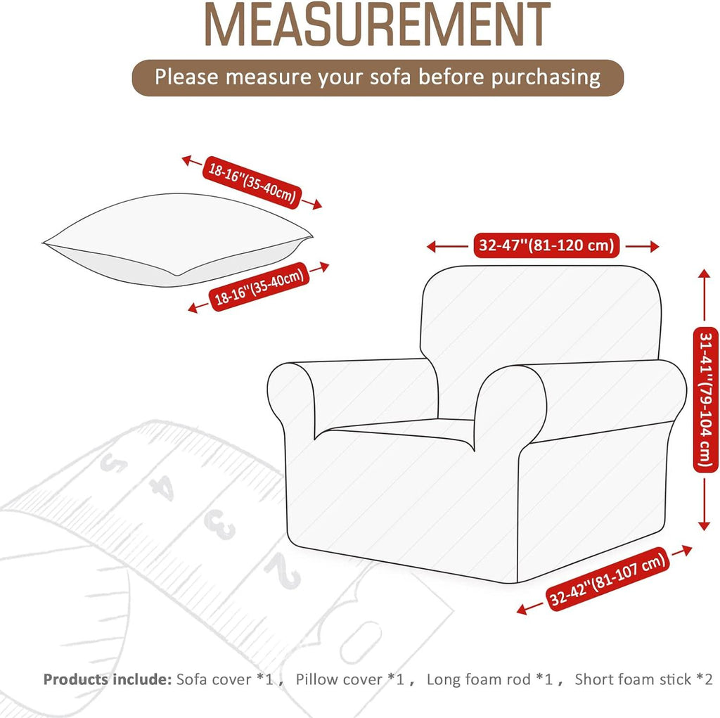 TAOCOCO 1 Seater Sofa Cover – Elastic Jacquard Stretch Slipcover 80-120cm