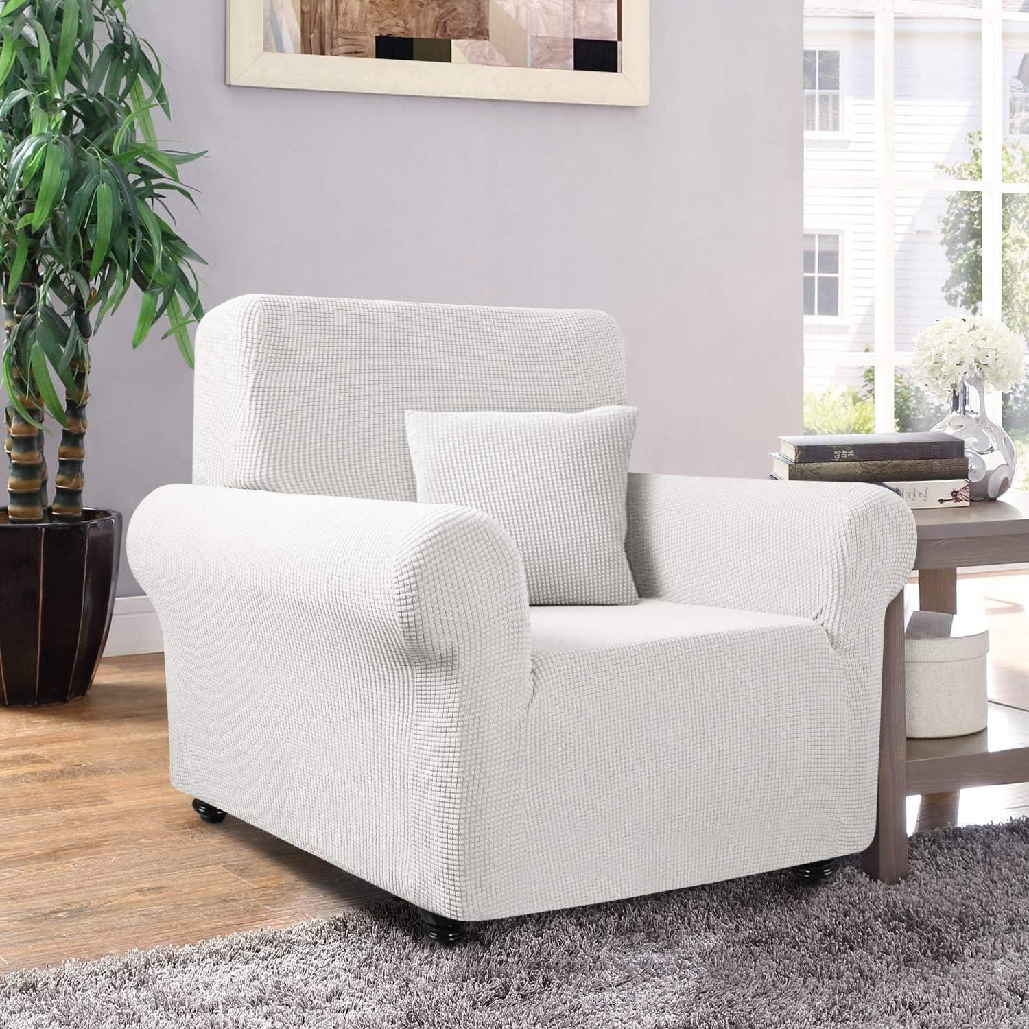 TAOCOCO 1 Seater Sofa Cover – Elastic Jacquard Stretch Slipcover 80-120cm