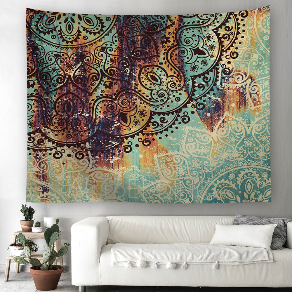 Decorative Digitally Printed Wall Tapestry – Boho Mandala Hanging Decor
