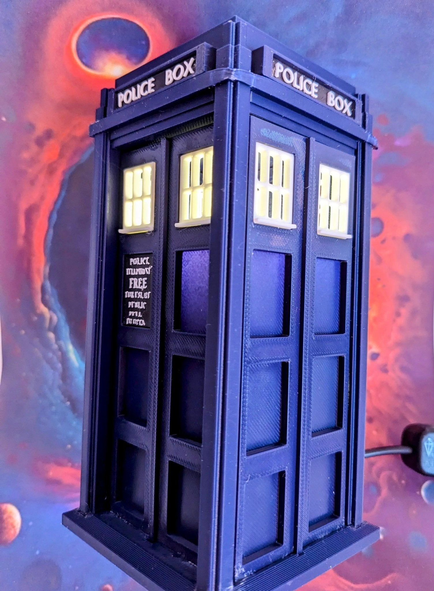 Chaddyverse Dr Who Tardis Night Light | 3D Printed USB LED Lamp