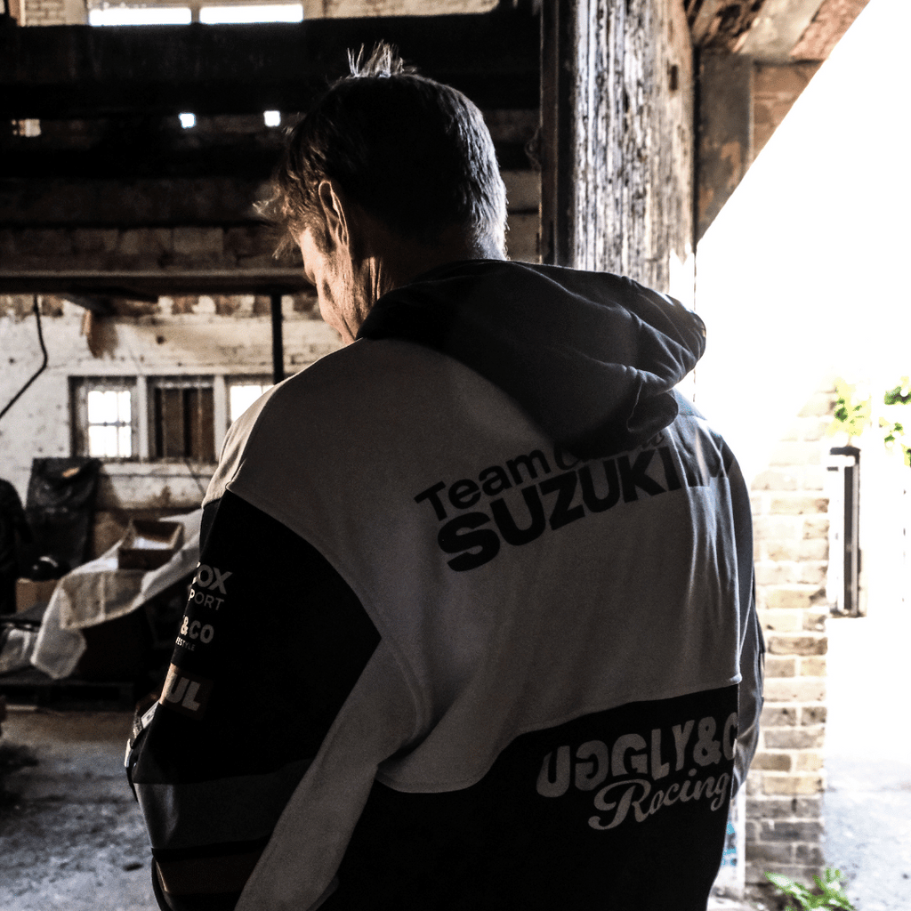 Uggly & Co Team Classic Suzuki Hoodie – 2025 Official Racing Merchandise