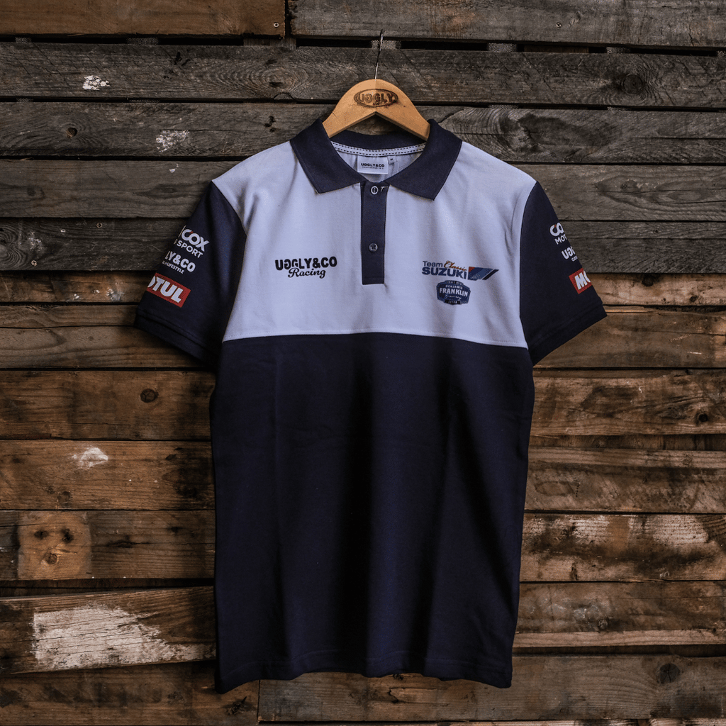 Uggly & Co x Team Classic Suzuki Polo Shirt – 100% Cotton Motorsport Gear