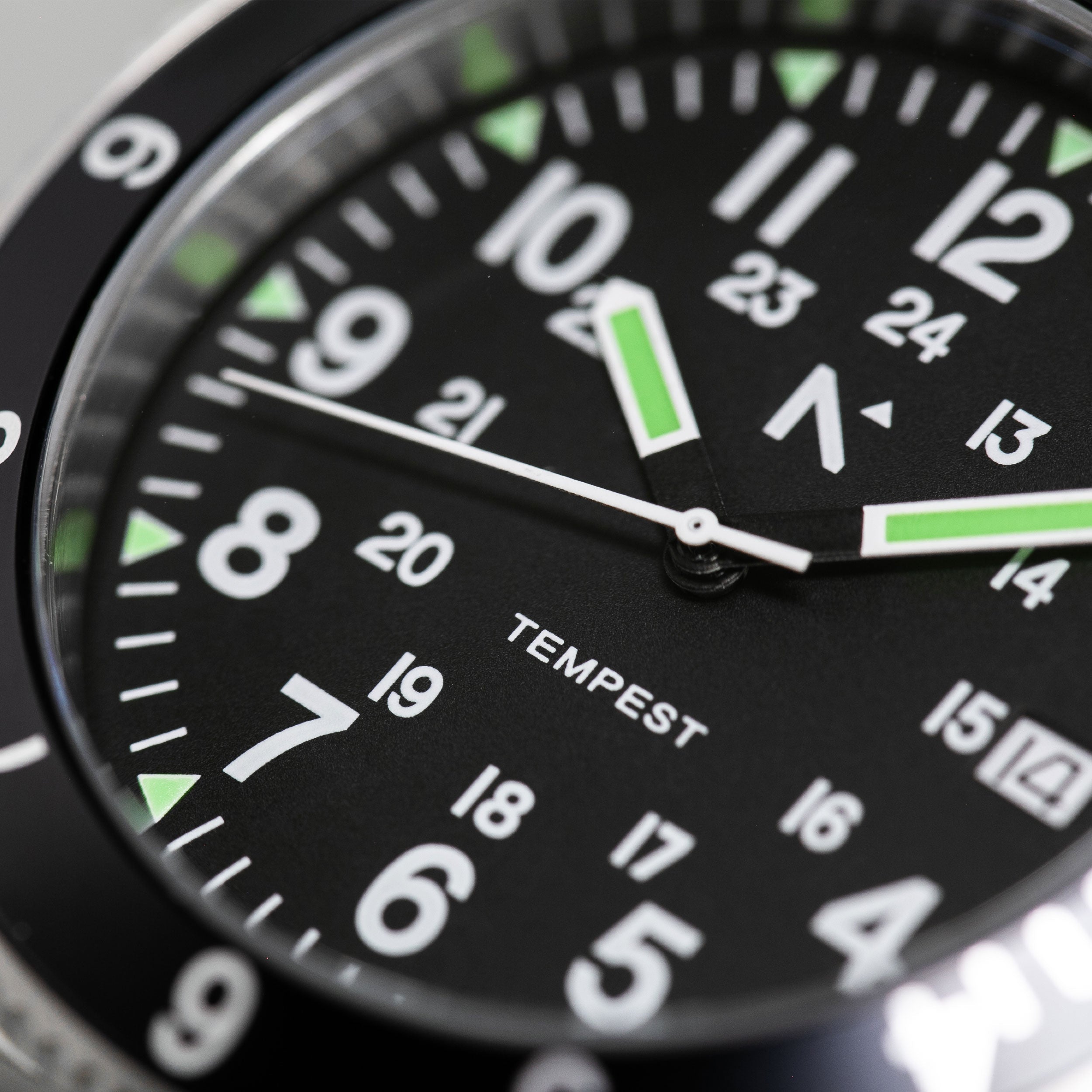 'Tempest' Quartz Navigator Watch (40mm) | Pitch Black NATO