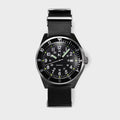 'Tempest' Quartz Navigator Watch (40mm) | Pitch Black NATO