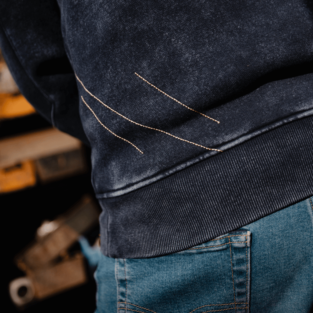 Uggly and Co Navy Acid Wash '09' Hoodie – Heavyweight Vintage Raglan