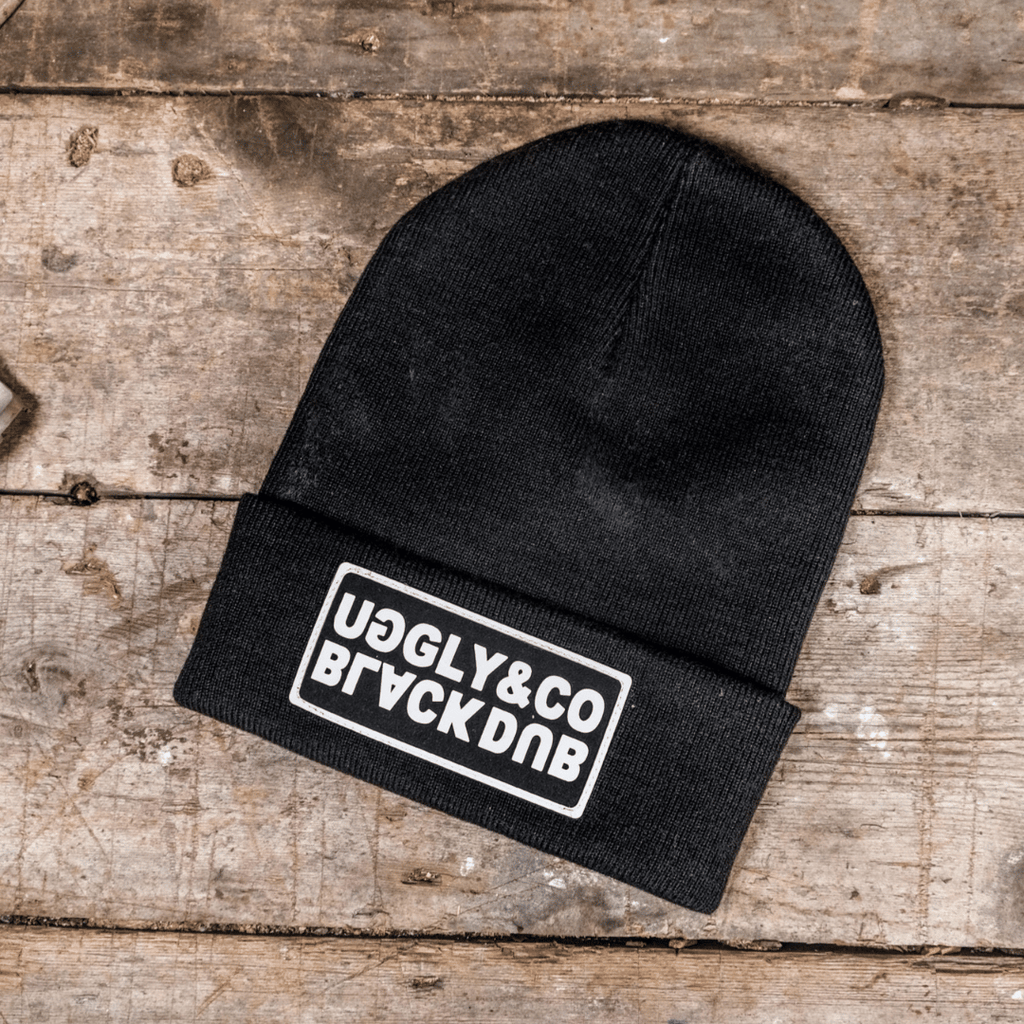 Uggly & Co x Black Dub Fisherman Beanie – Black Knit Cuffed Hat