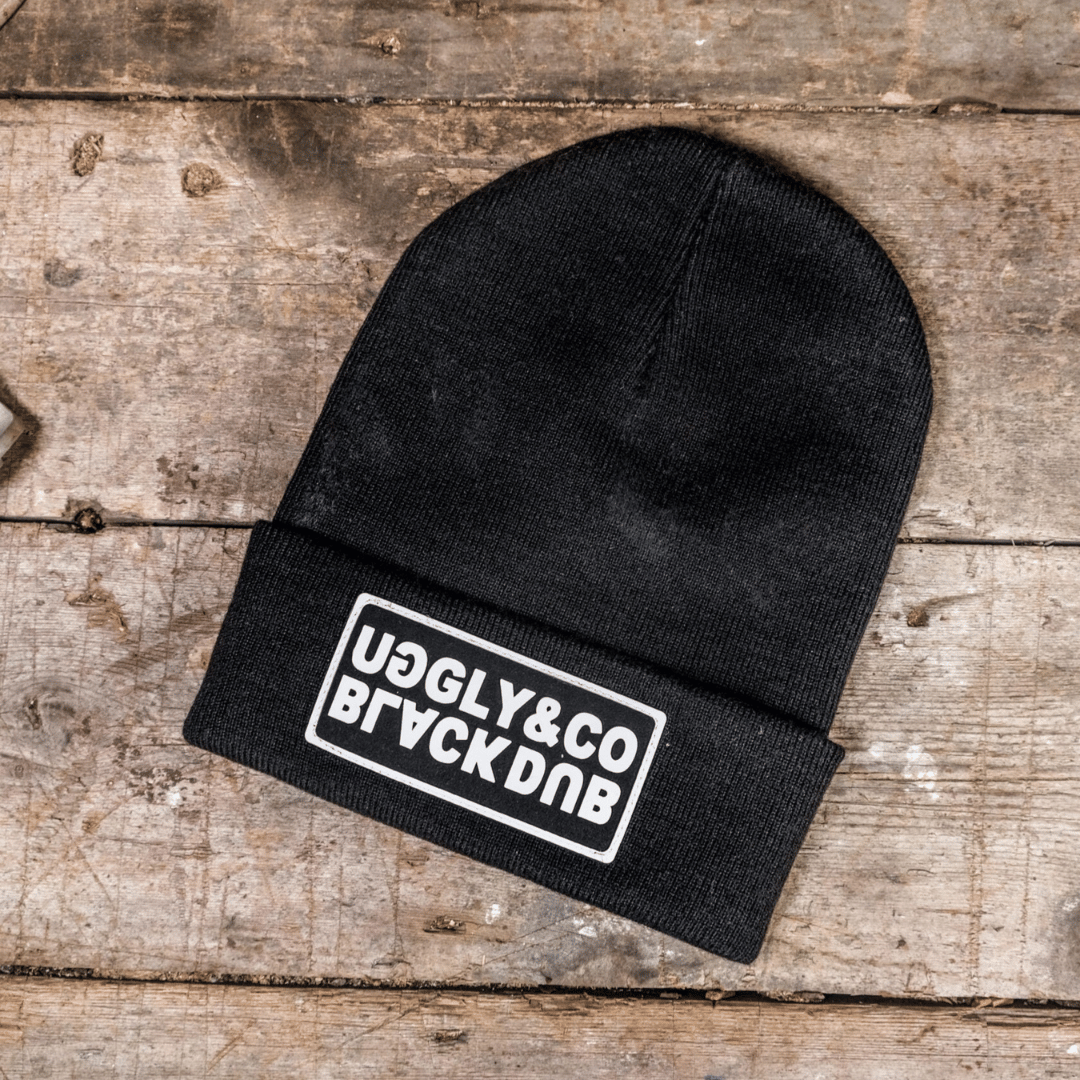 Uggly & Co x Black Dub Fisherman Beanie – Black Knit Cuffed Hat