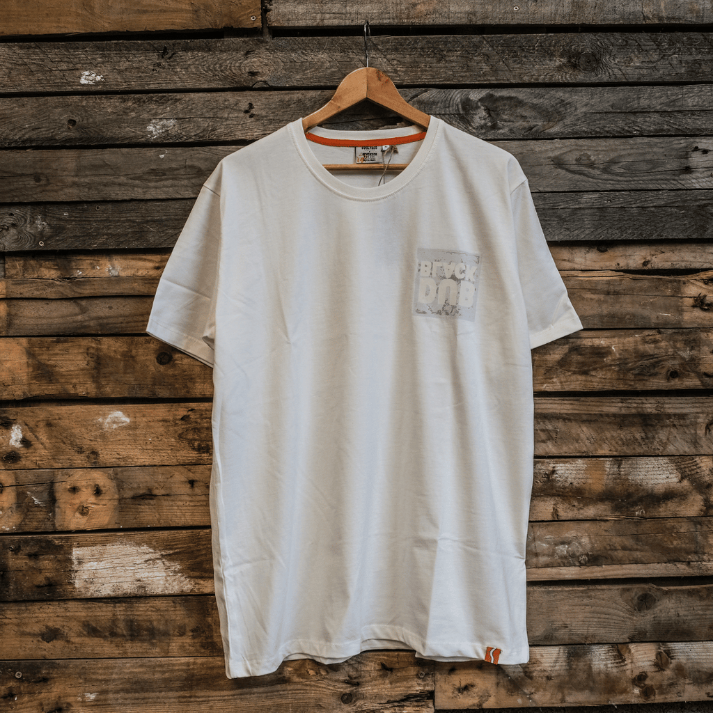 Uggly and Co Black Dub Poster Tee – White Heavyweight Cotton T-Shirt