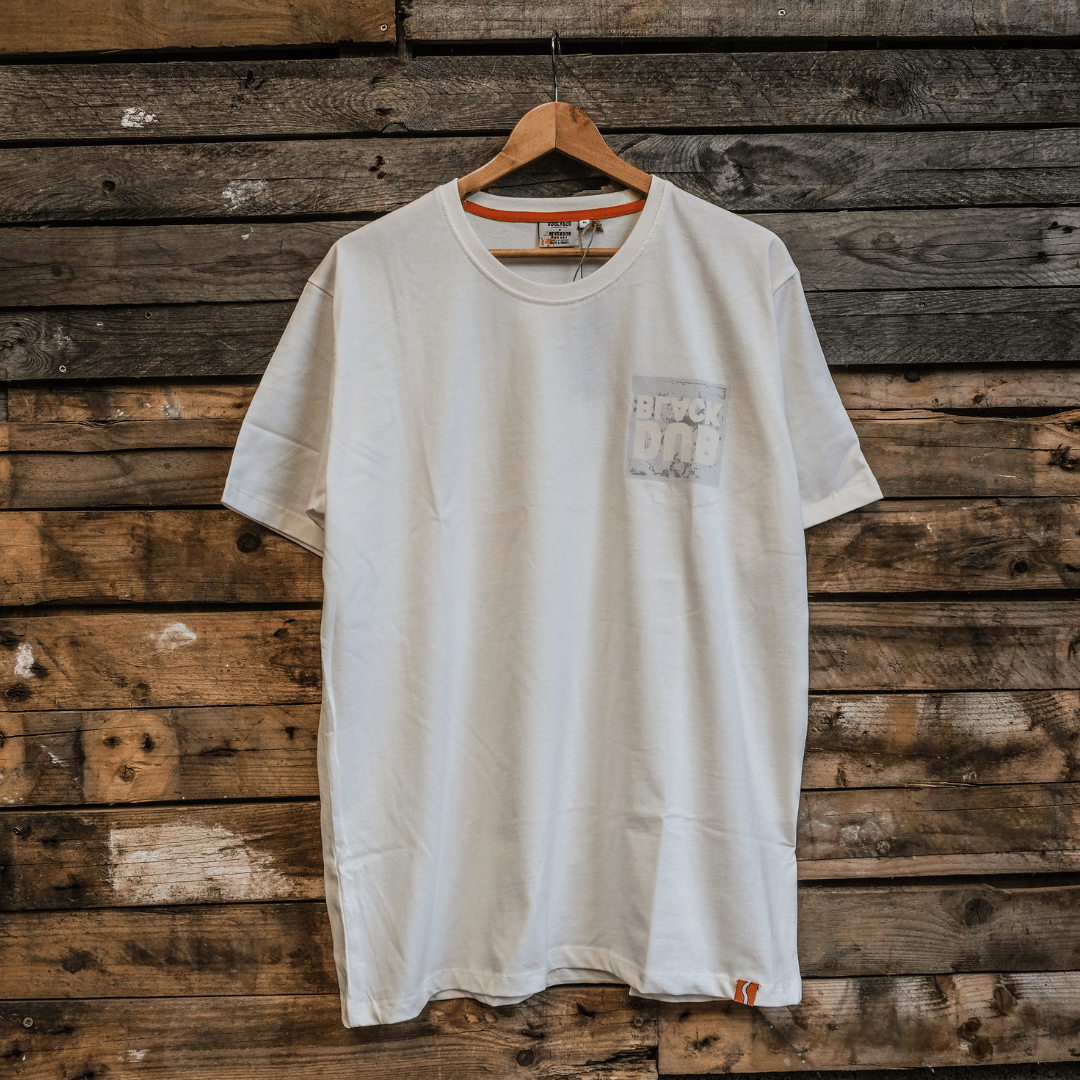 Uggly and Co Black Dub Poster Tee – White Heavyweight Cotton T-Shirt