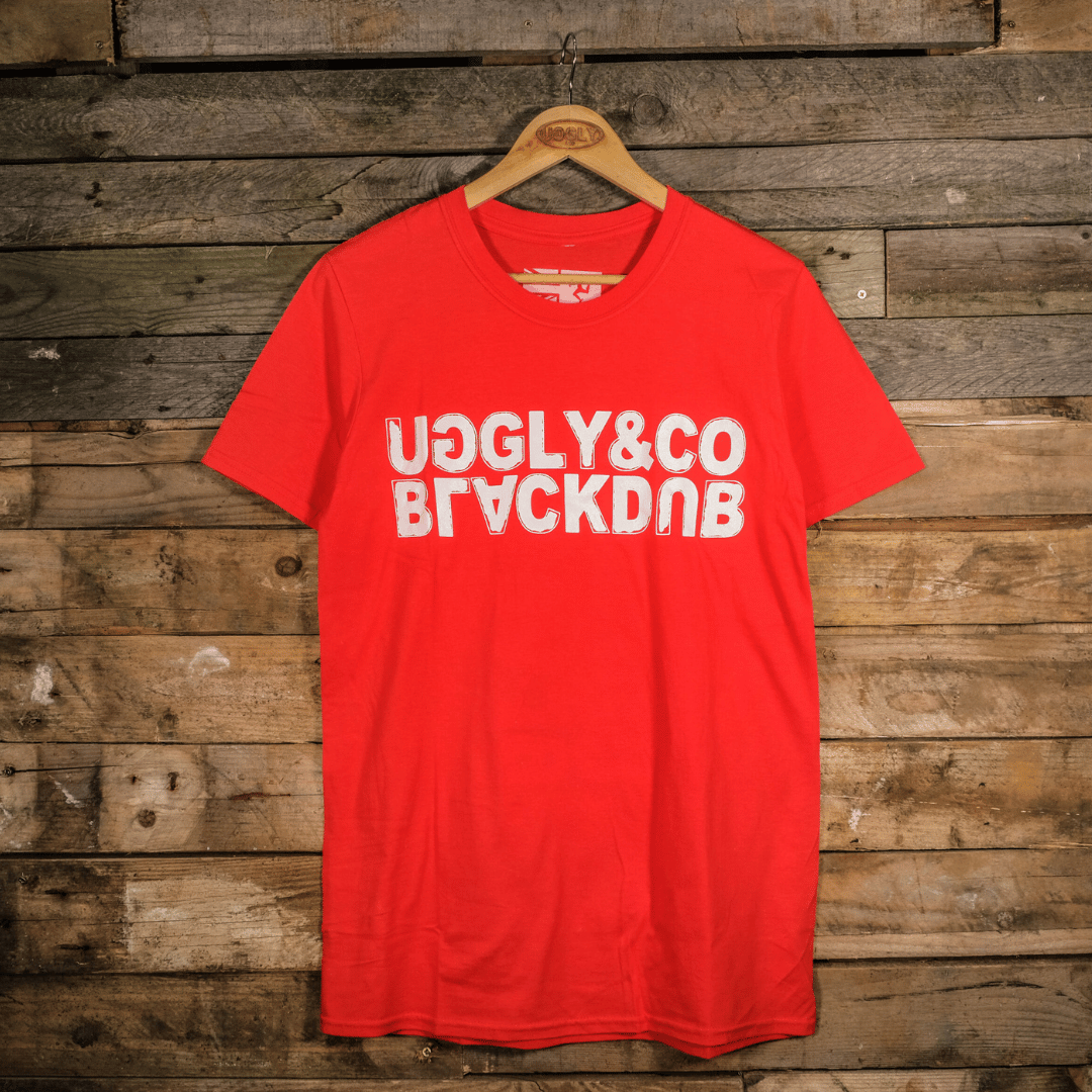 Uggly and Co Red Box Tee – 100% Cotton Motorcycle Graphic T-Shirt