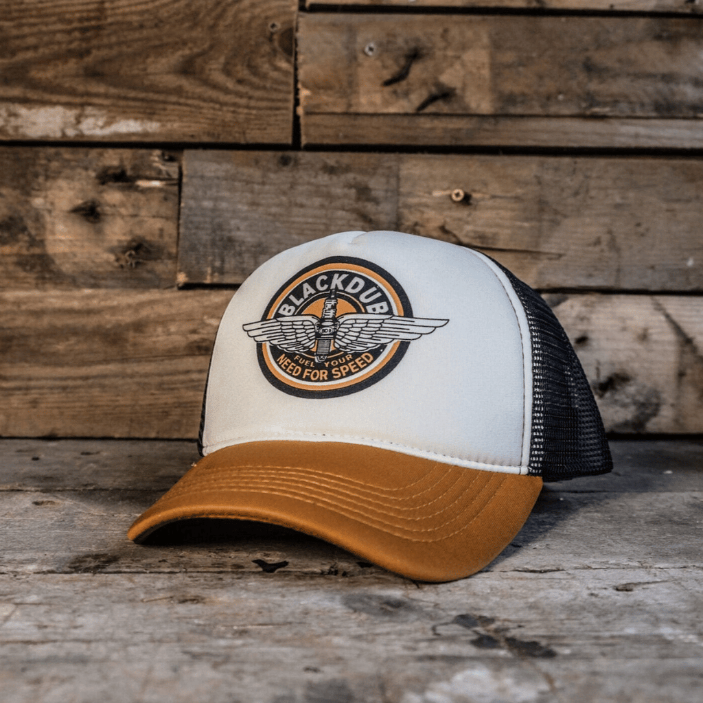 Uggly and Co Black Dub Garage Circle Wings Trucker Hat – Brown & Black