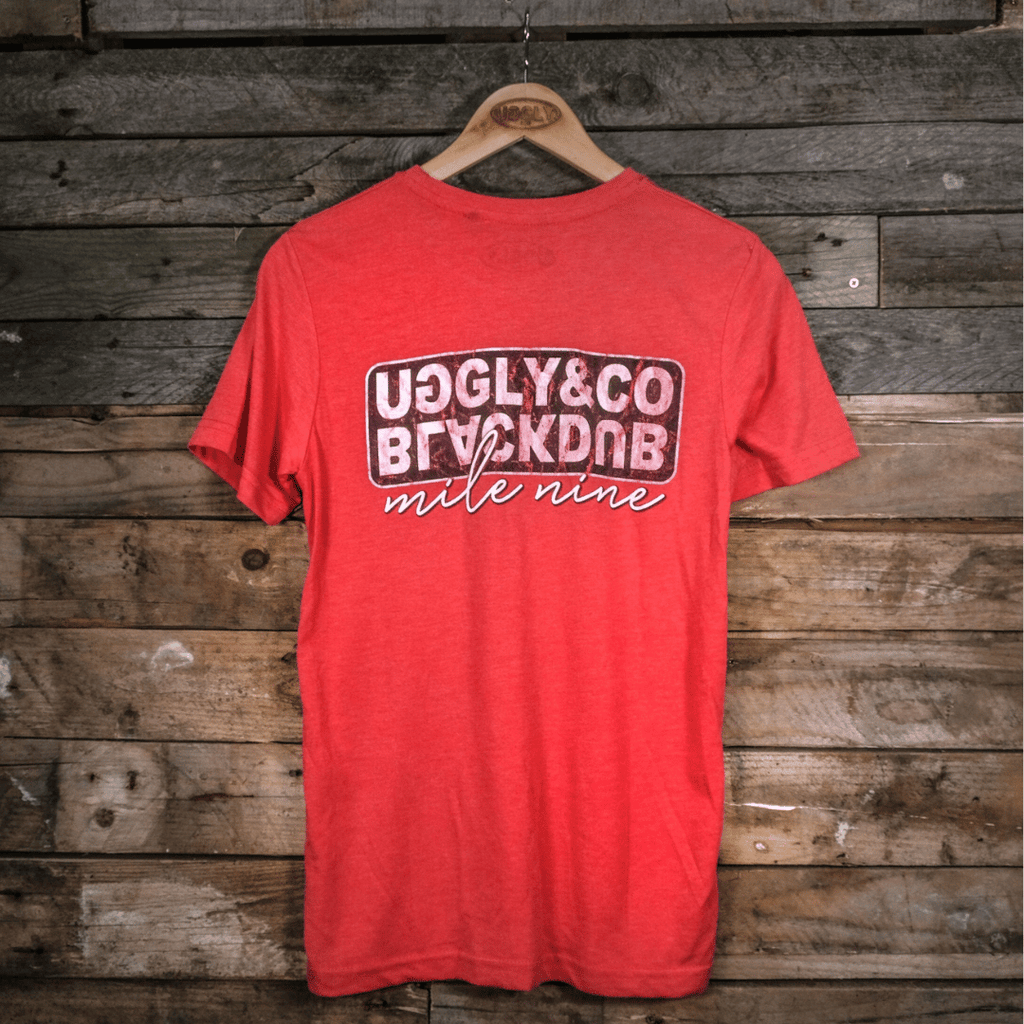 Uggly and Co x Black Dub Motorcycle Tee – Red Cotton Boxy Fit T-Shirt