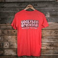 Uggly and Co x Black Dub Motorcycle Tee – Red Cotton Boxy Fit T-Shirt