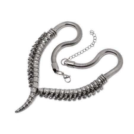 Alchemy Gothic Spine Necklace – Pewter Vertebrae Statement Collar