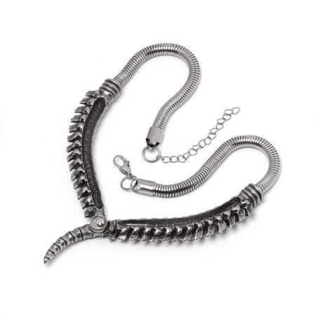 Alchemy Gothic Spine Necklace – Pewter Vertebrae Statement Collar