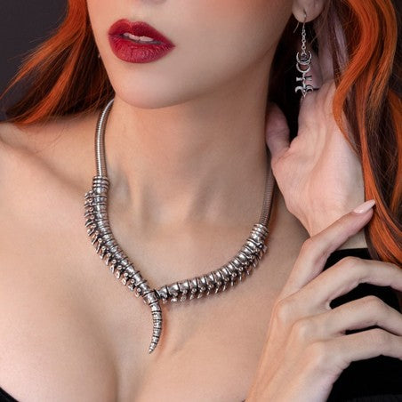 Alchemy Gothic Spine Necklace – Pewter Vertebrae Statement Collar