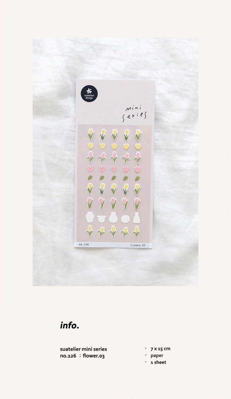 Suatelier Flower.03 Floral Stickers for Journaling and Scrapbooking
