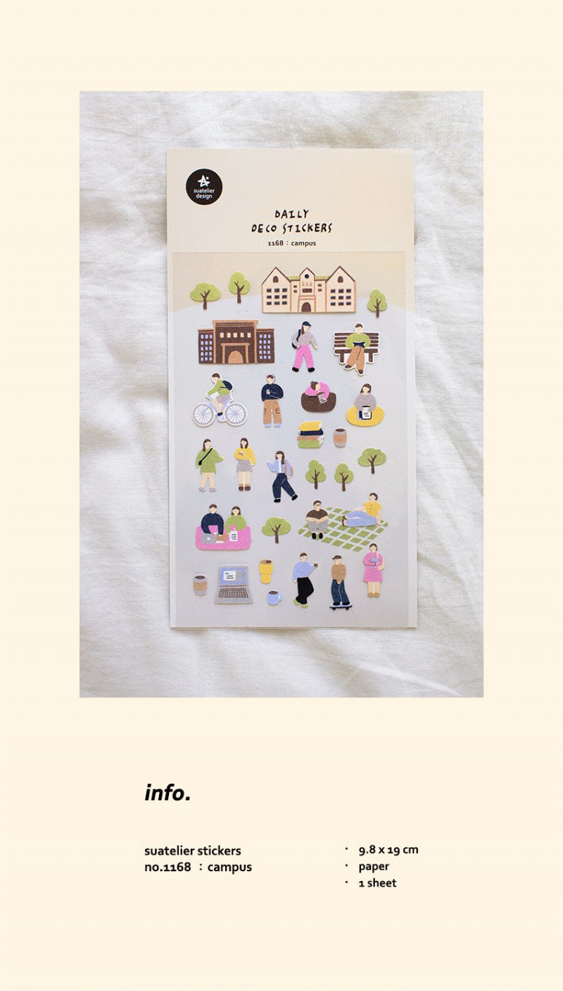 Suatelier Campus Decorative Stickers for Journaling and Scrapbooking