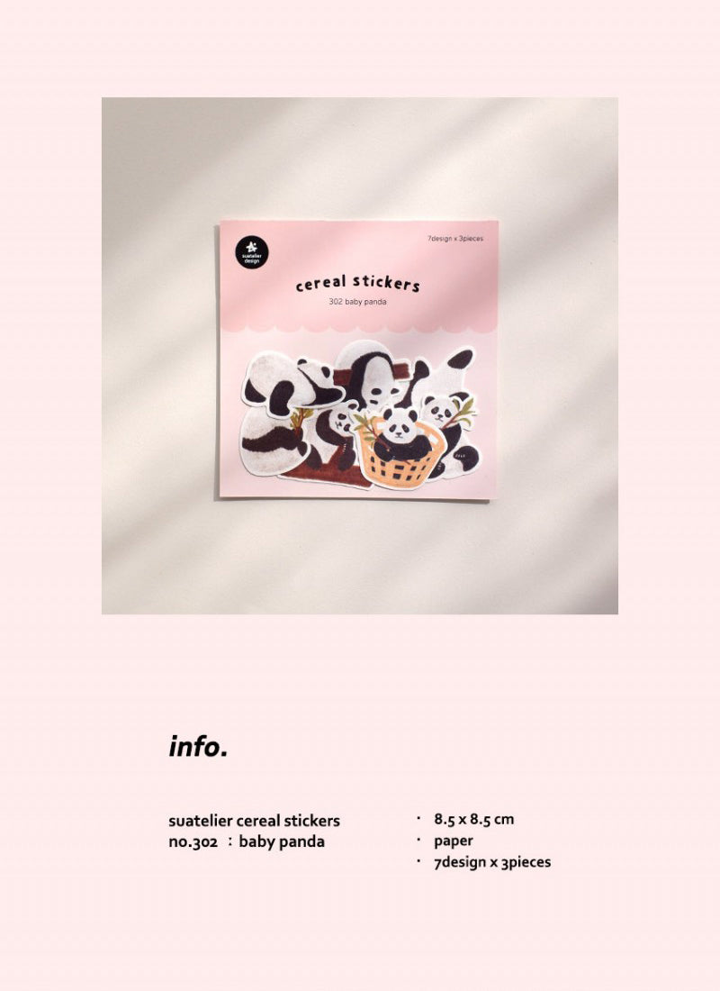 Suatelier Baby Panda Decorative Stickers - 21 Piece Paper Journaling Set