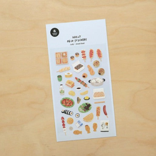 Suatelier Street Food Sticker Sheet for Journaling and Scrapbooking